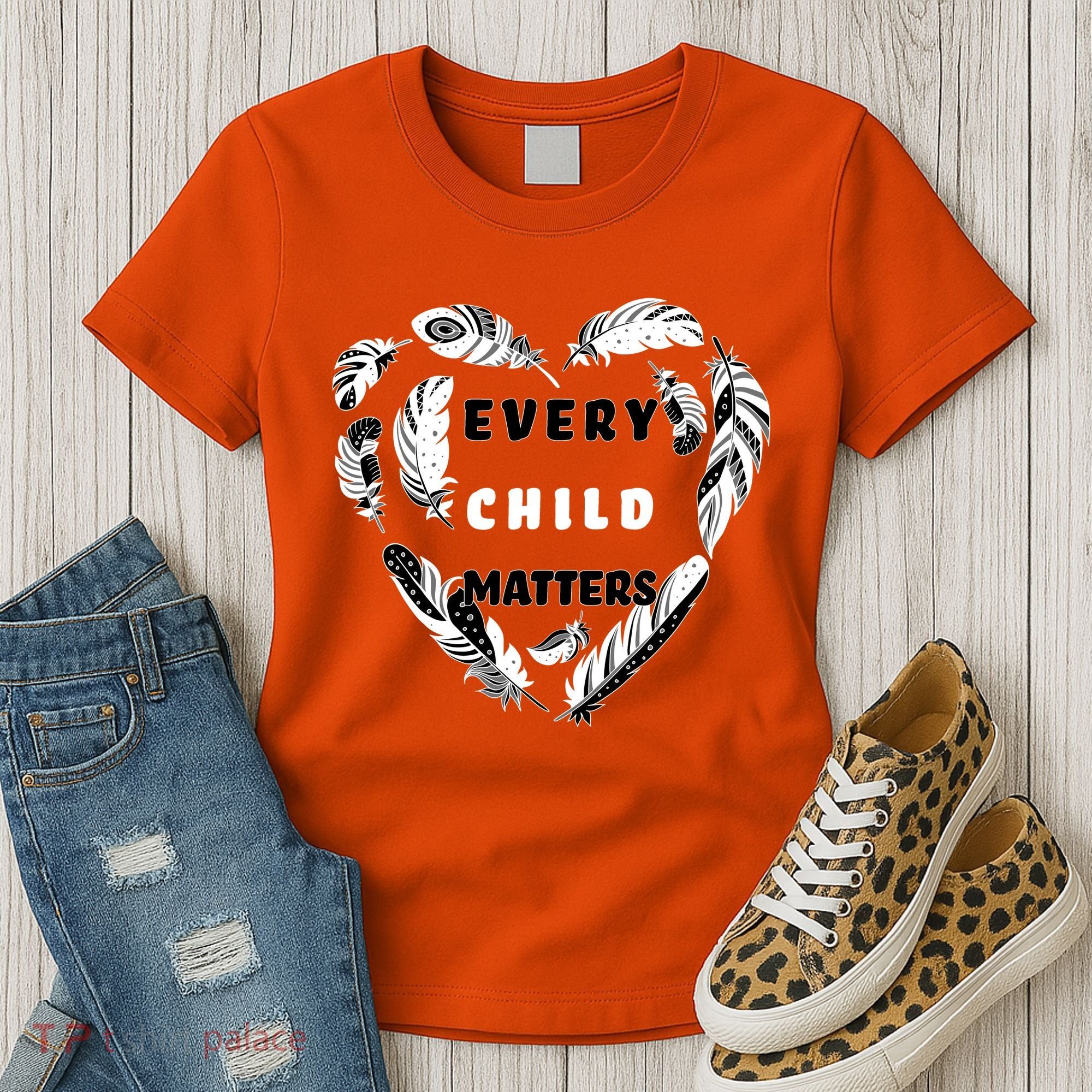 Every Child Matters Feather Heart Women's T-Shirt