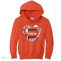 Every Child Matters Feather Heart Kids Hoodie thumb 0