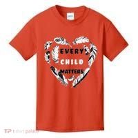 Every Child Matters Feather Heart Kids T-Shirt thumb 0
