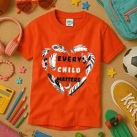 Every Child Matters Feather Heart Kids T-Shirt thumb 3