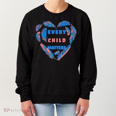 Every Child Matters Feather Heart Colorful Women's Sweatshirt