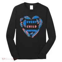 Every Child Matters Feather Heart Colorful Long Sleeve Shirt thumb 0