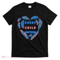 Every Child Matters Feather Heart Colorful T-Shirt thumb 0