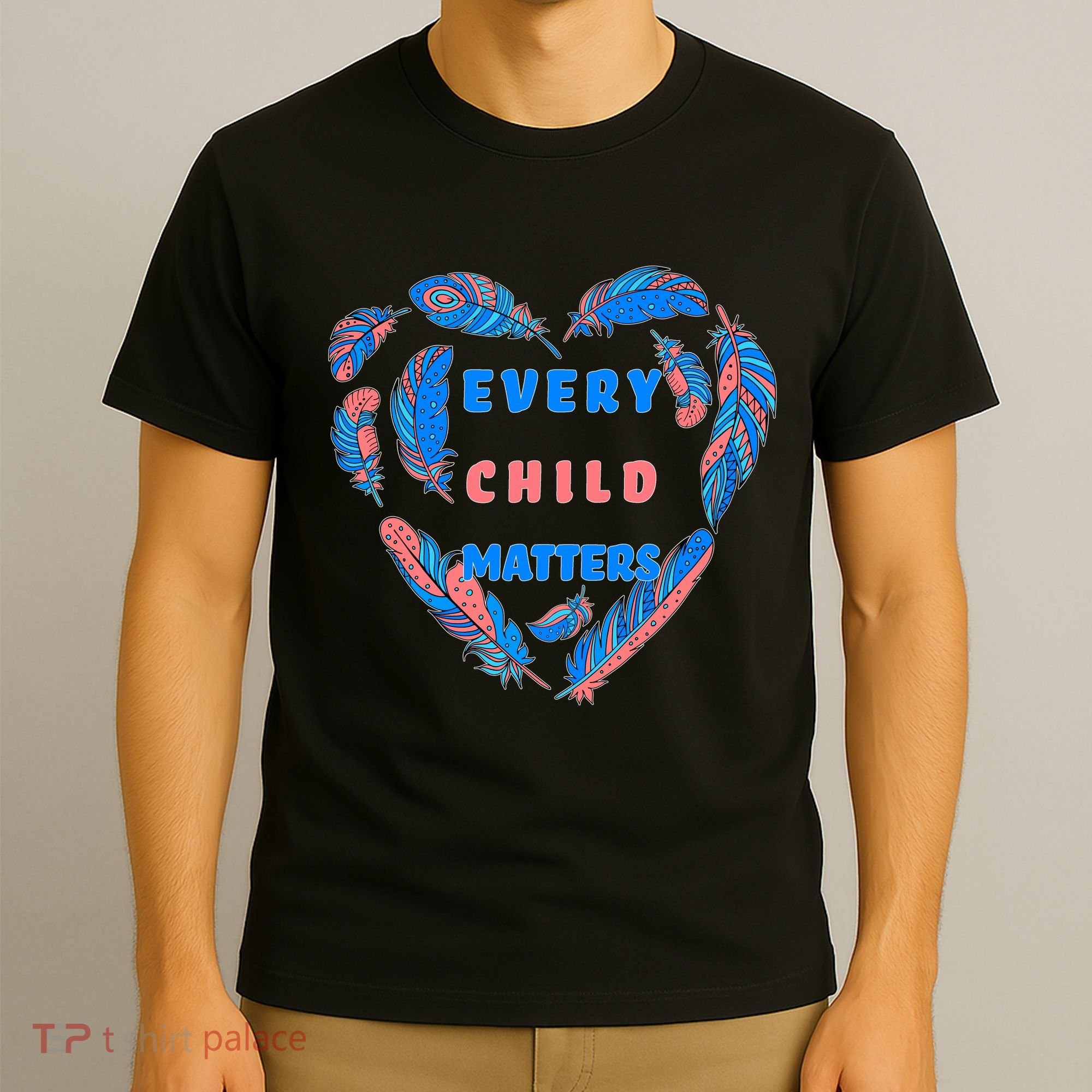 Every Child Matters Feather Heart Colorful T-Shirt