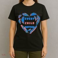 Every Child Matters Feather Heart Colorful T-Shirt thumb 4