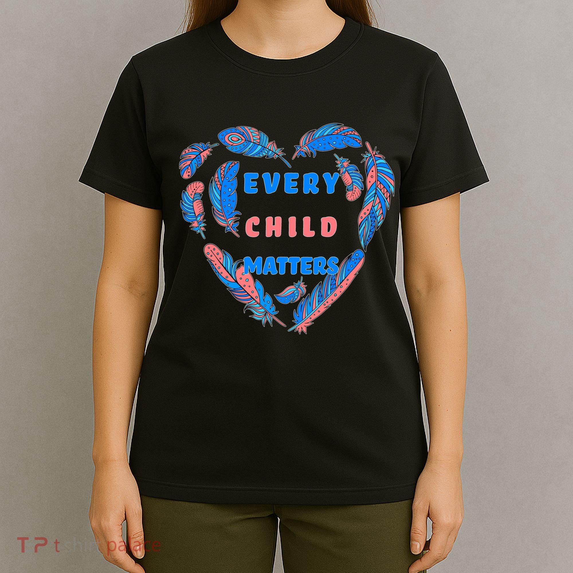 Every Child Matters Feather Heart Colorful T-Shirt