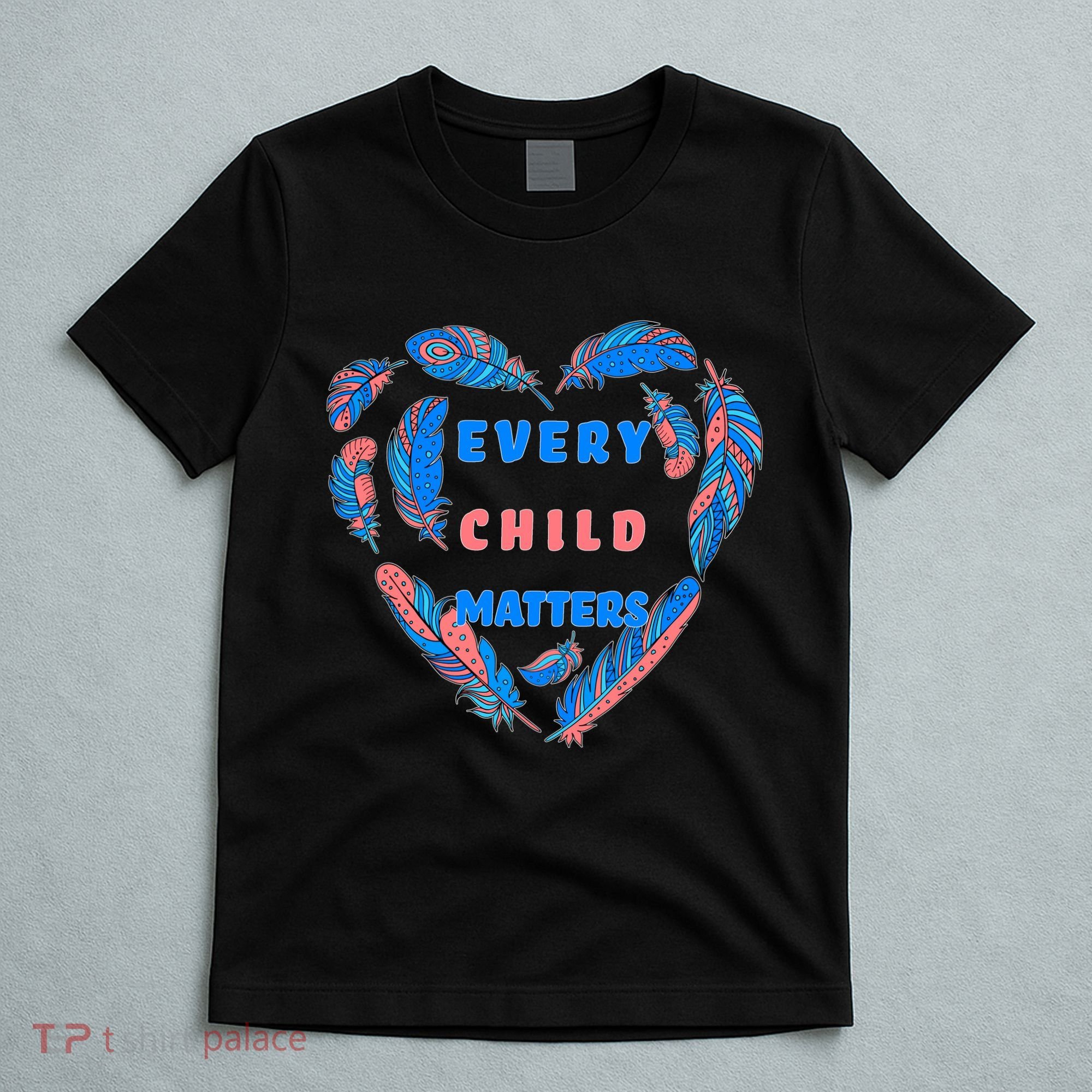 Every Child Matters Feather Heart Colorful T-Shirt