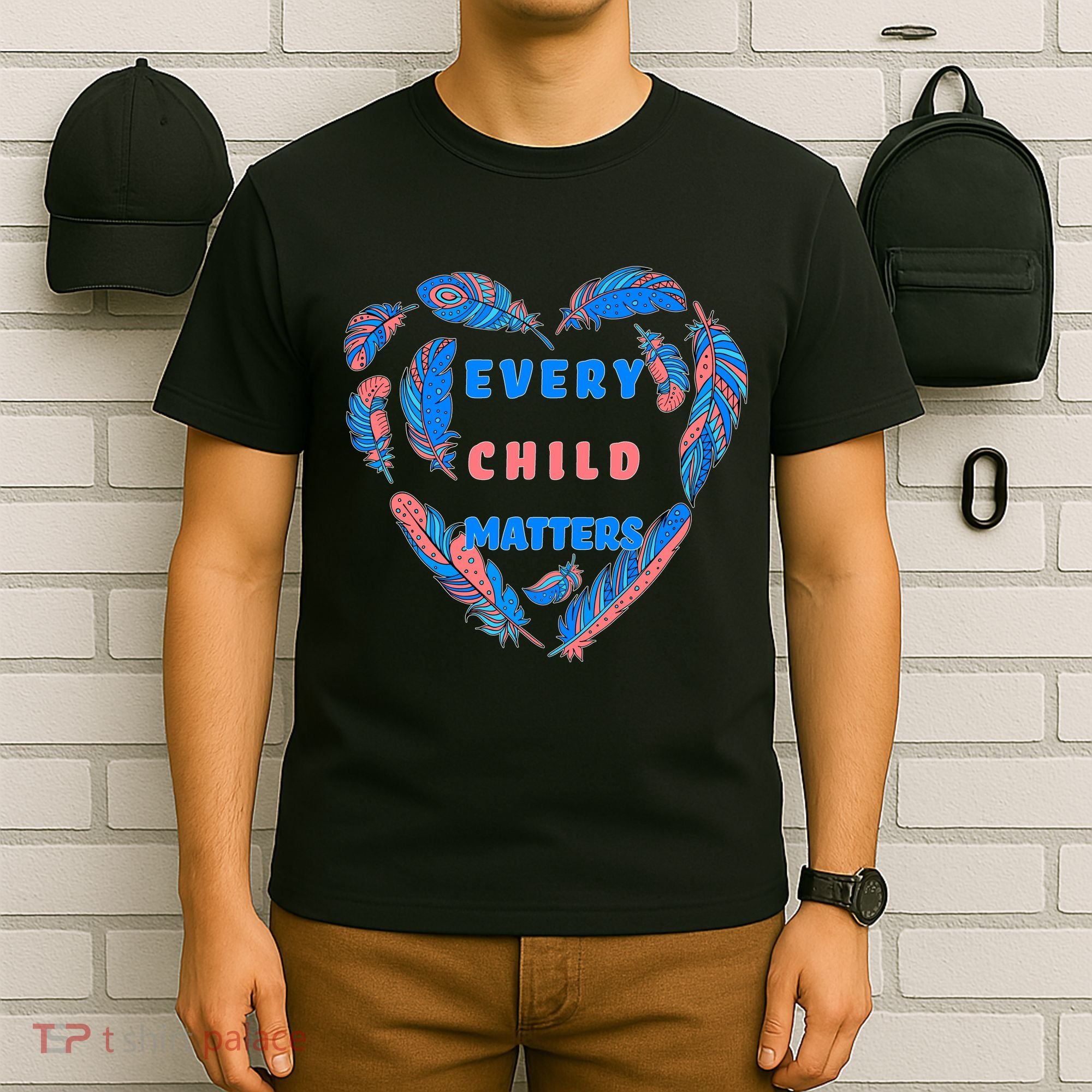 Every Child Matters Feather Heart Colorful T-Shirt