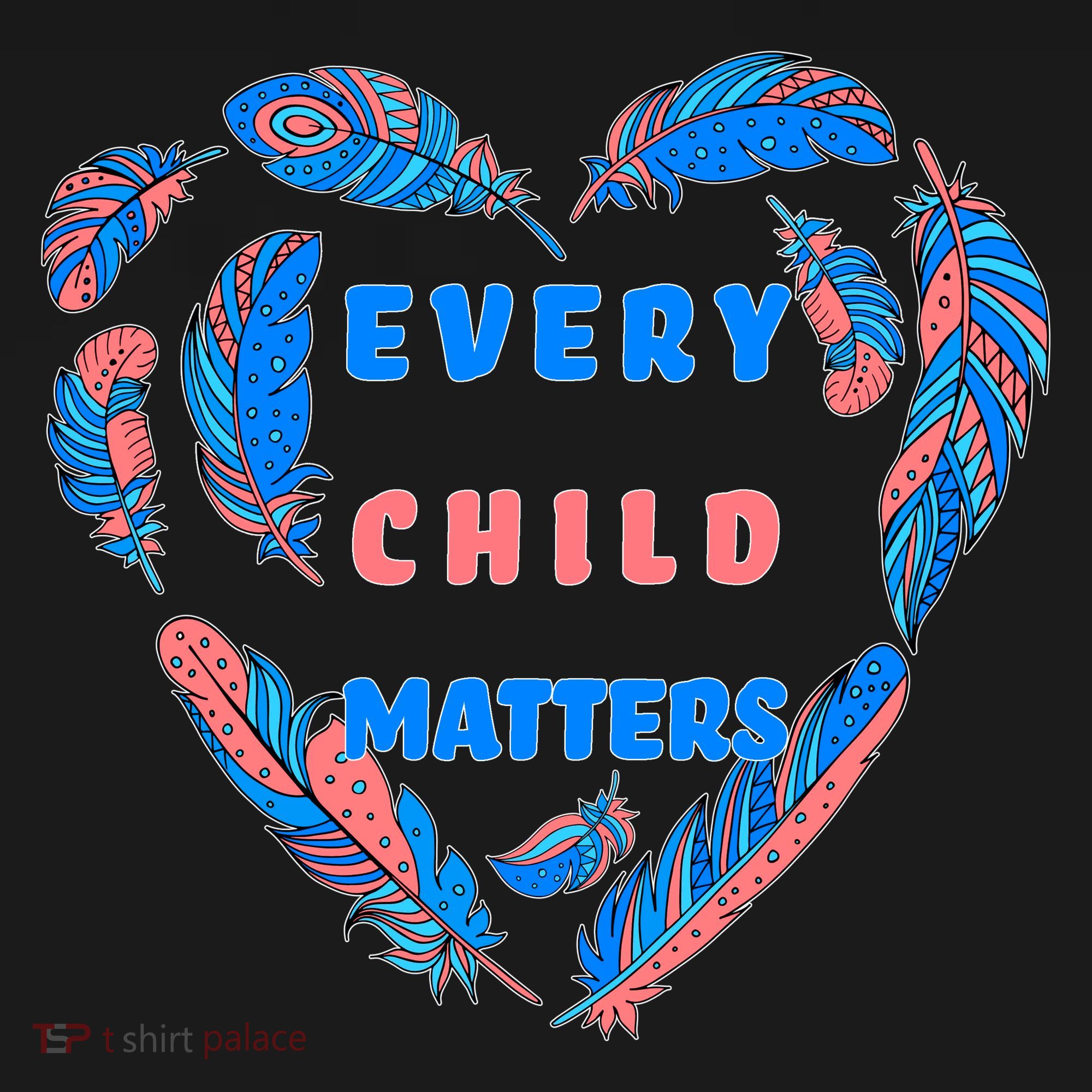 Every Child Matters Feather Heart Colorful T-Shirt