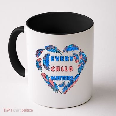 Every Child Matters Feather Heart Colorful Coffee Mug