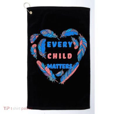 Every Child Matters Feather Heart Colorful Golf Towel