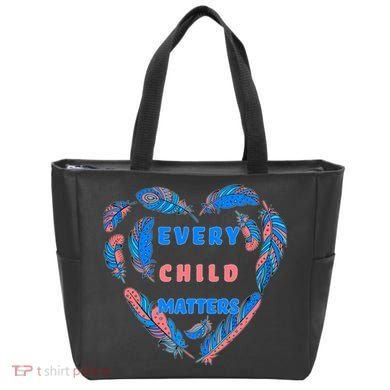 Every Child Matters Feather Heart Colorful Tote Bag