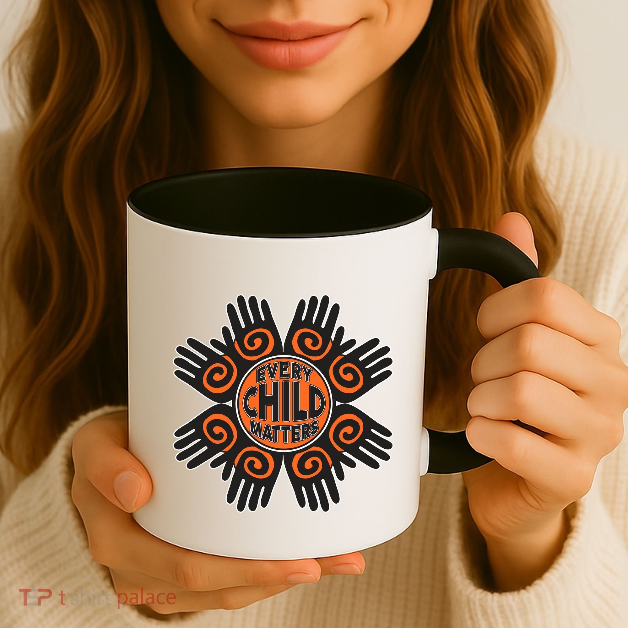 Every Child Matters Native American Hand Pattern Coffee Mug