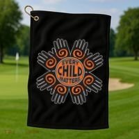 Every Child Matters Native American Hand Pattern Golf Towel thumb 1