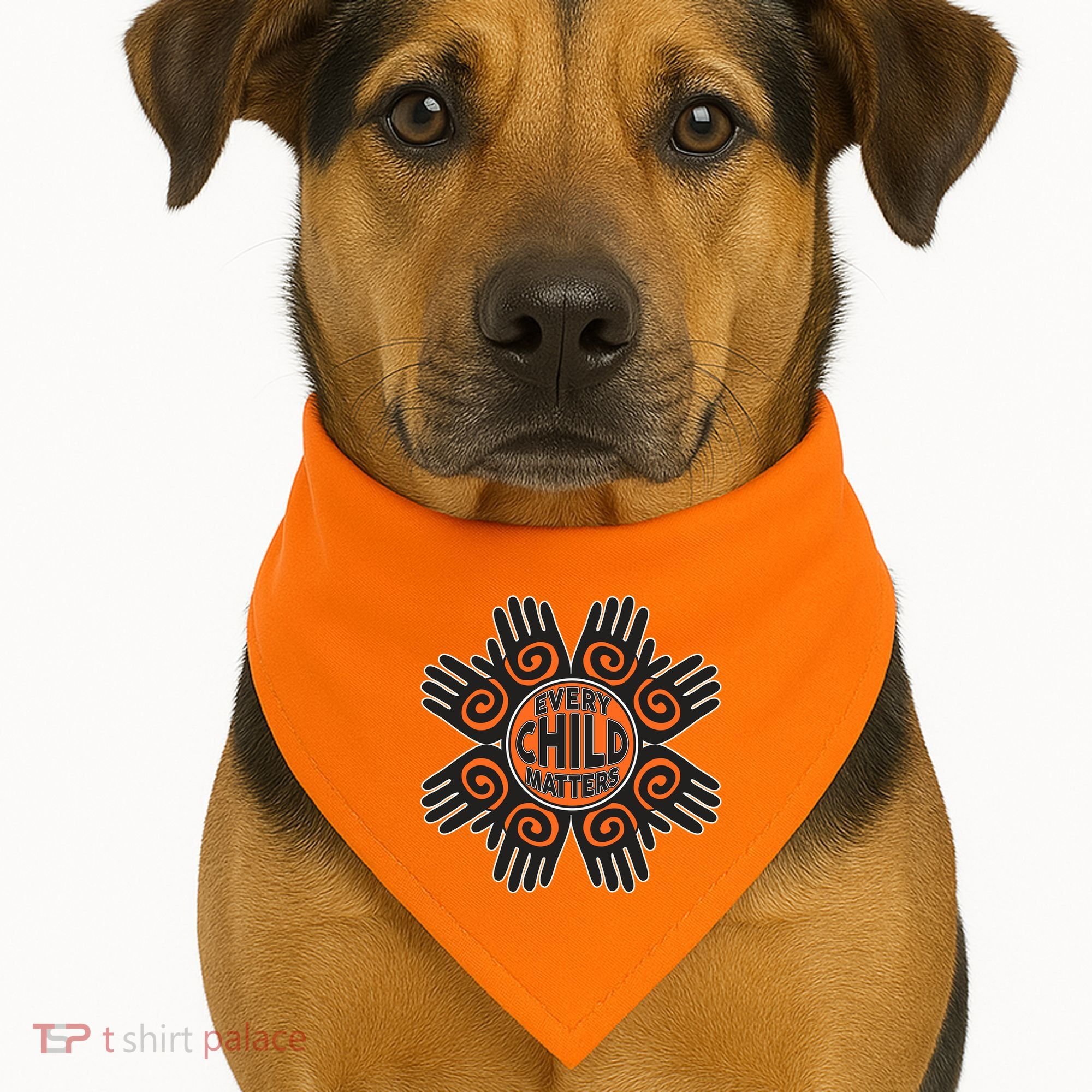 Every Child Matters Native American Hand Pattern USA-Made Doggie Bandana