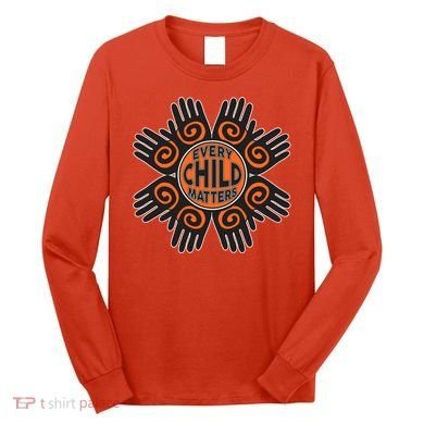 Every Child Matters Native American Hand Pattern Long Sleeve Shirt
