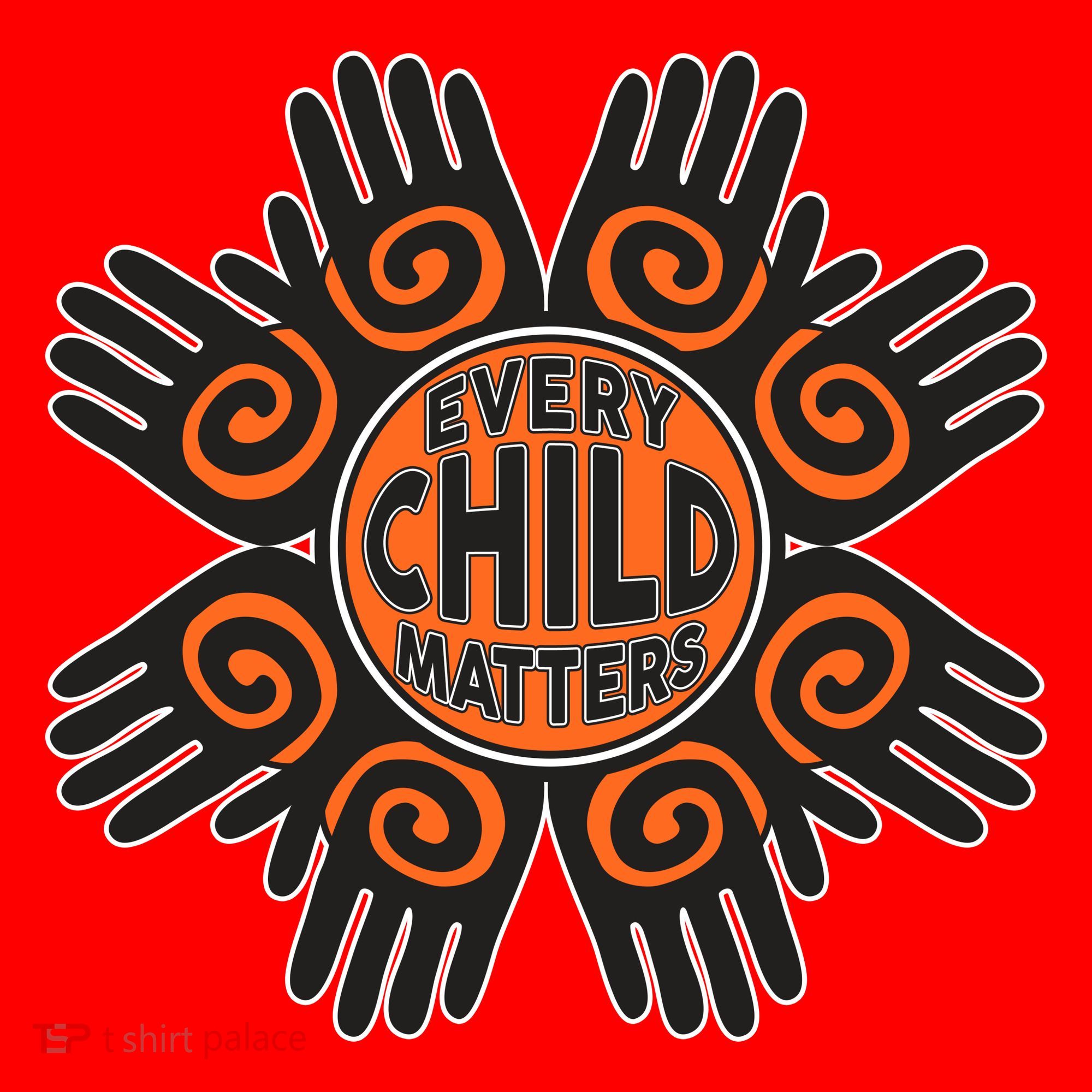 Every Child Matters Native American Hand Pattern Santa Hat