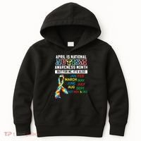 Every Month Is Autism Month Kids Hoodie thumb 0