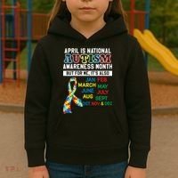 Every Month Is Autism Month Kids Hoodie thumb 3