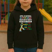 Every Month Is Autism Month Kids Hoodie thumb 3