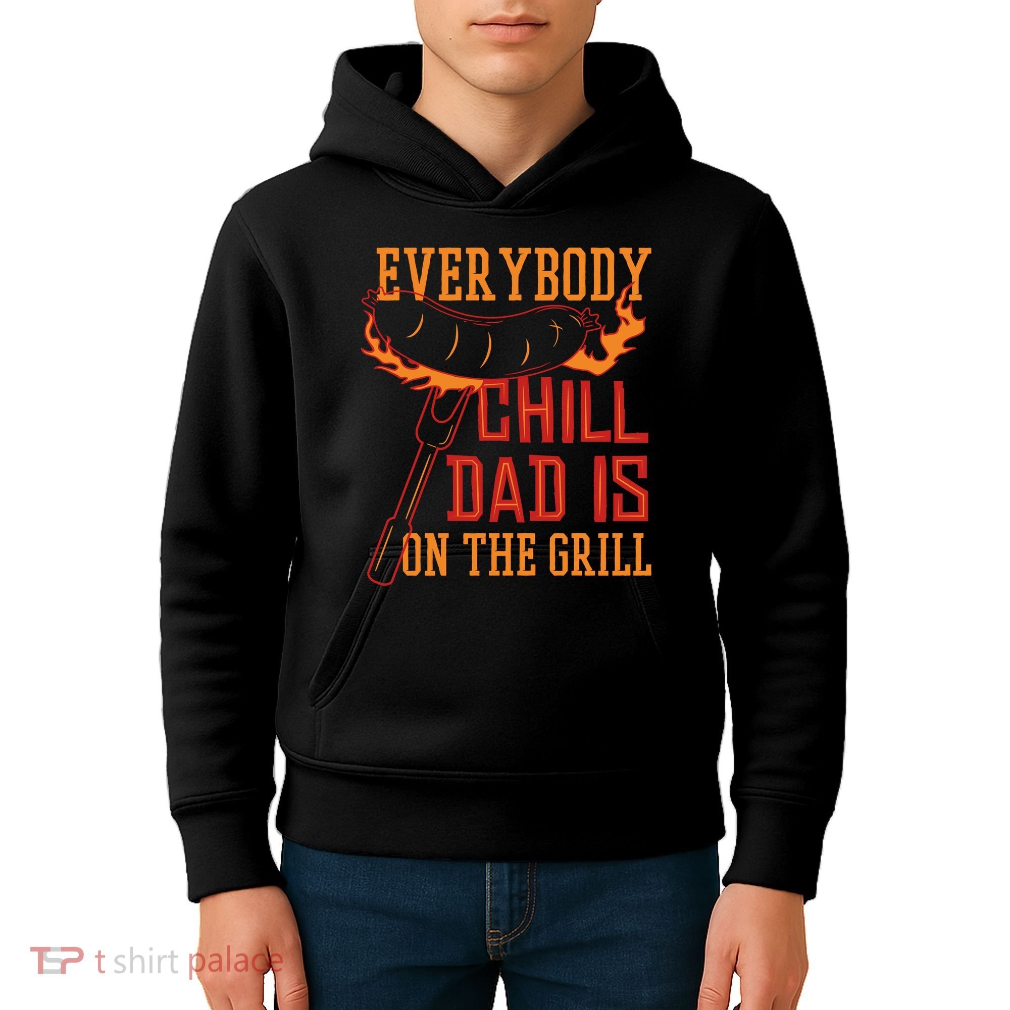 Everybody Chill Dad Is On The Grill Kids Hoodie