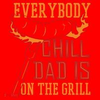 Everybody Chill Dad Is On The Grill Santa Hat thumb 1