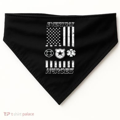Everyday Heroes Firefighters  EMT Police USA-Made Doggie Bandana