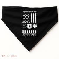 Everyday Heroes Firefighters  EMT Police USA-Made Doggie Bandana thumb 0
