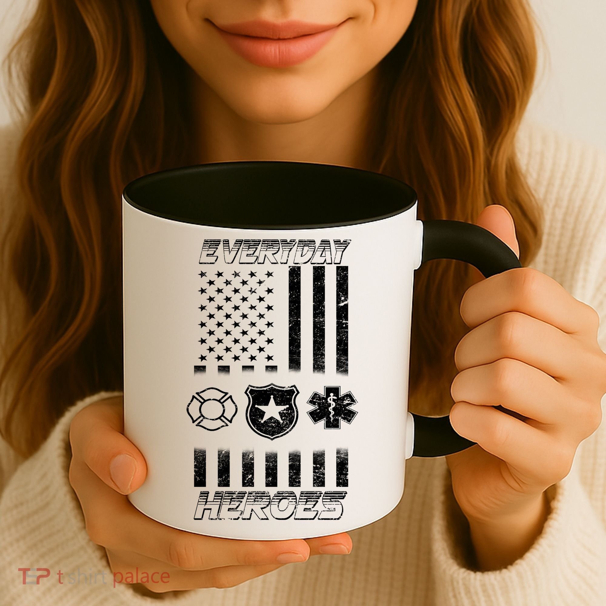 Everyday Heroes Firefighters  EMT Police Coffee Mug