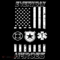 Everyday Heroes Firefighters  EMT Police Women's Hoodie thumb 2