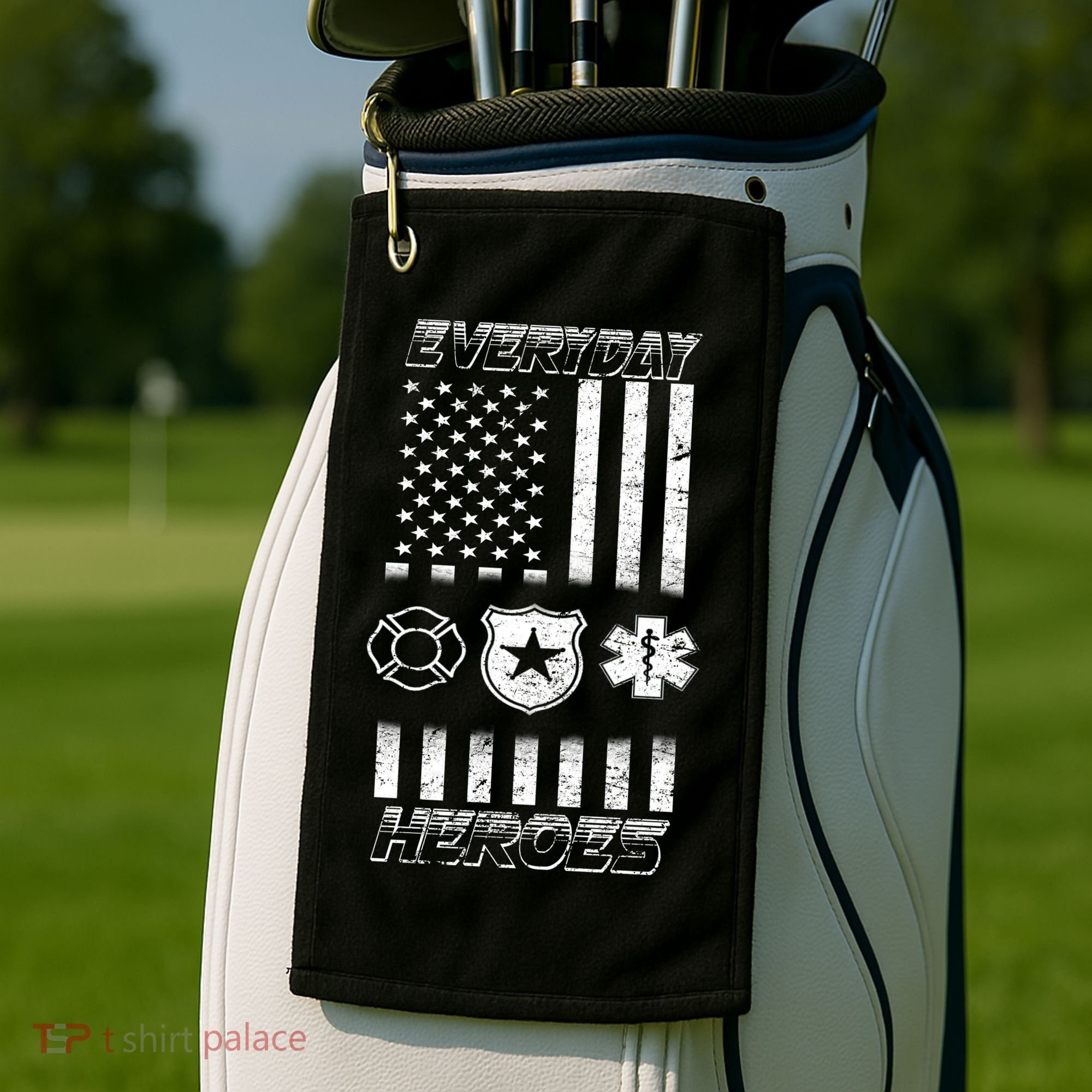 Everyday Heroes Firefighters  EMT Police Golf Towel