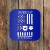 Everyday Heroes Firefighters  EMT Police Coaster thumb 0