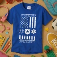 Everyday Heroes Firefighters  EMT Police Kids T-Shirt thumb 3