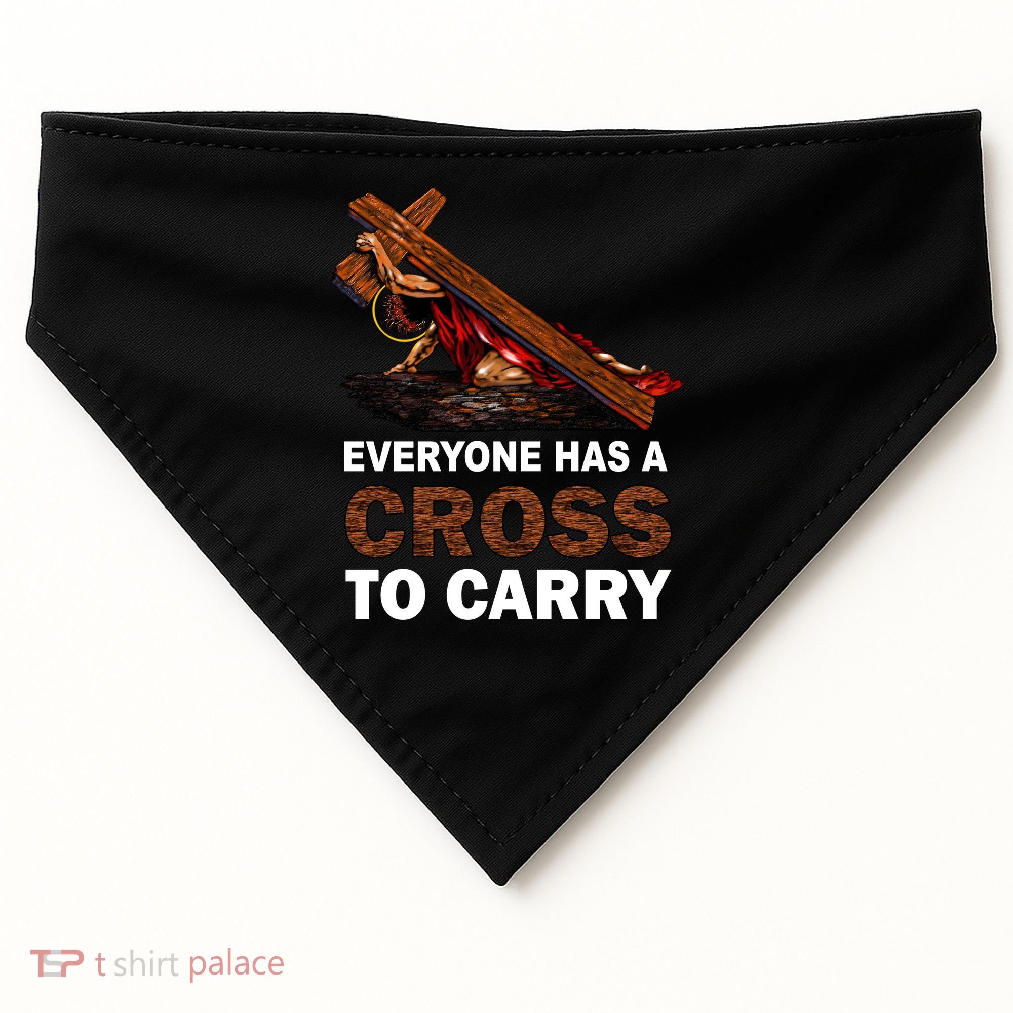 Everyone Has A Cross To Carry Jesus USA-Made Doggie Bandana