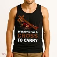 Everyone Has A Cross To Carry Jesus Tank Top thumb 3