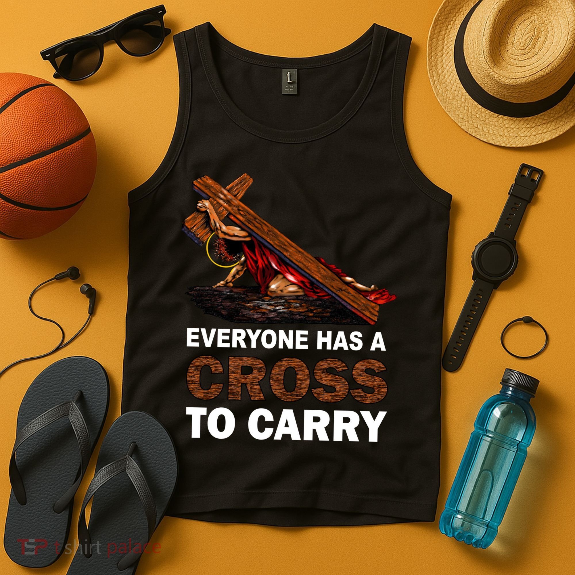 Everyone Has A Cross To Carry Jesus Tank Top