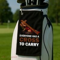 Everyone Has A Cross To Carry Jesus Golf Towel thumb 2