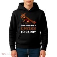 Everyone Has A Cross To Carry Jesus Kids Hoodie thumb 4