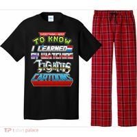 Everything I Need To Know I Learned By Watching Eighties Cartoons Pajama Set thumb 0