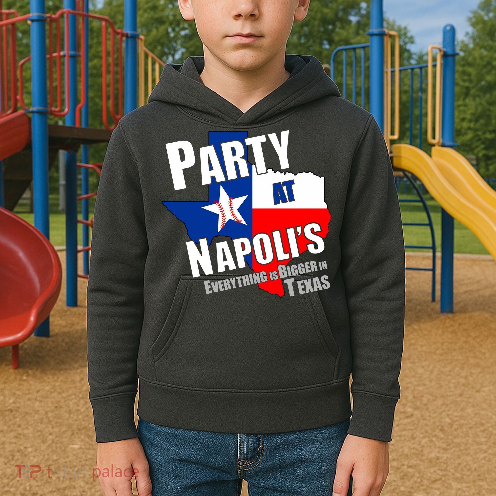 Everything is Bigger In Texas Party At Napoli's Kids Hoodie