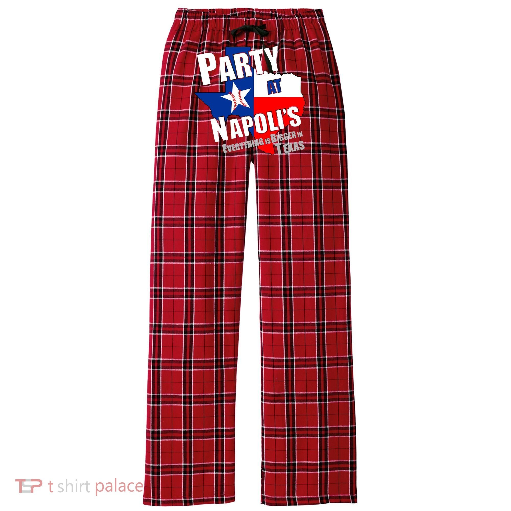 Everything is Bigger In Texas Party At Napoli's Women's Flannel Plaid Pajama Pants