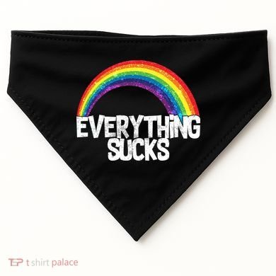 Everything Sucks Rainbow USA-Made Doggie Bandana