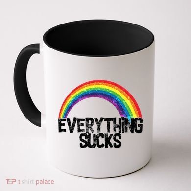 Everything Sucks Rainbow Coffee Mug