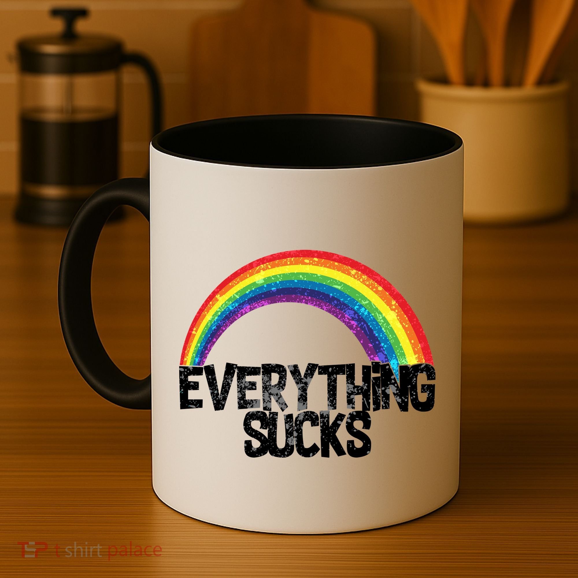 Everything Sucks Rainbow Coffee Mug