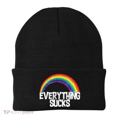 Everything Sucks Rainbow Beanie