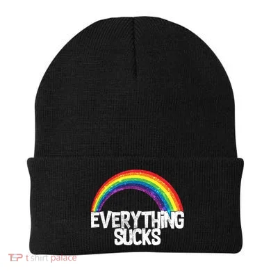 Everything Sucks Rainbow Beanie
