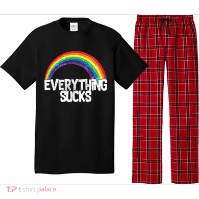 Everything Sucks Rainbow Pajama Set