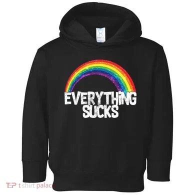 Everything Sucks Rainbow Toddler Hoodie