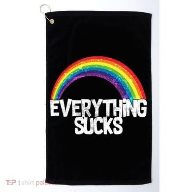 Everything Sucks Rainbow Golf Towel