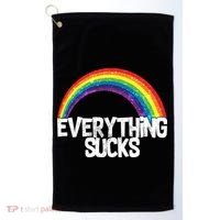 Everything Sucks Rainbow Golf Towel thumb 0